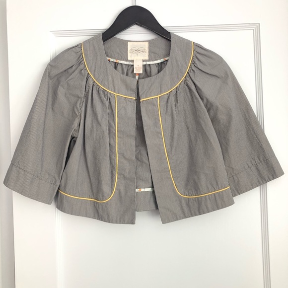 Anthropologie Cidra Ticking Stripe Swing Jacket - Picture 2 of 8